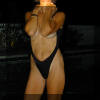 Topless thong one piece bathing suit Monte Carlo by Brigitewear in Sultry Black