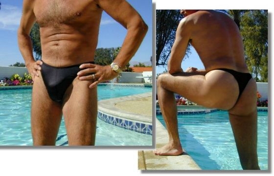 The Azur thong swimwear for men by Brigite for Brigitewear, sultry, sexy men's thong swimsuits, for the mature man